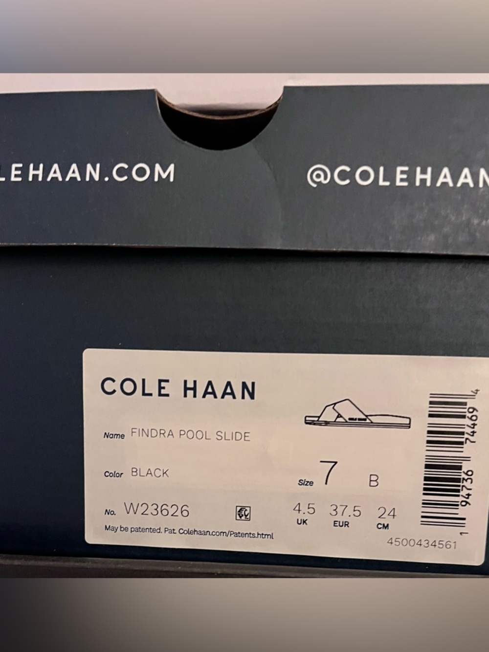Cole Haan Findra Black Crisscross Pool Slide Sandals New In Box - Picture 4 of 4